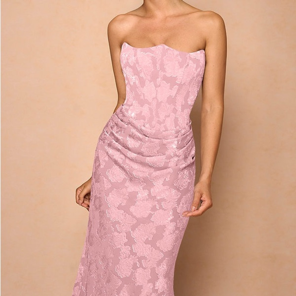Azazie ezrena corset dress Size 6 dusty rose NWT